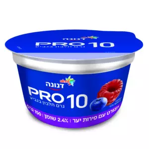 יוגורט עם פירות יער 10 גר׳ חלבון 2.4% שומן