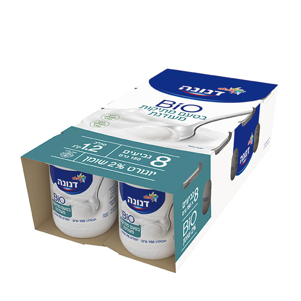דנונה BIO שמיניית יוגורט במתיקות מעודנת 2% שומן 150 גרם
