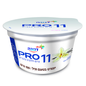 יוגורט בטעם וניל 11 גר׳ חלבון 0% שומן