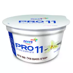 יוגורט בטעם וניל 11 גר׳ חלבון 0% שומן