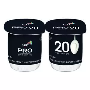 דנונה PRO יוגורט במתיקות מעודנת 20 גר׳ חלבון 1.8% שומן