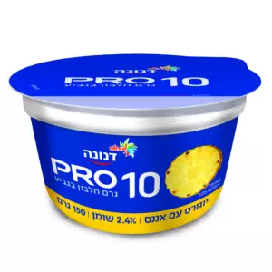 יוגורט עם אננס 10 גר׳ חלבון 2.4% שומן