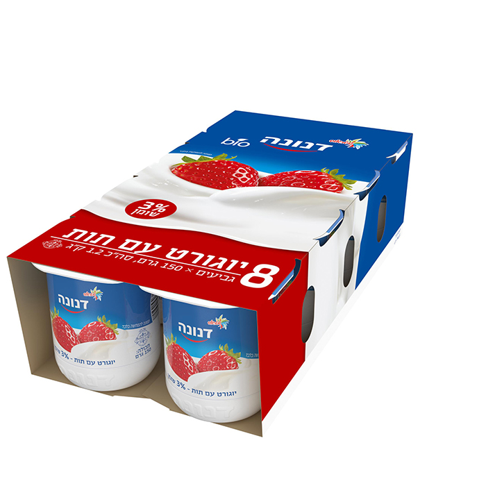שמיניית יוגורט עם תות 3% שומן