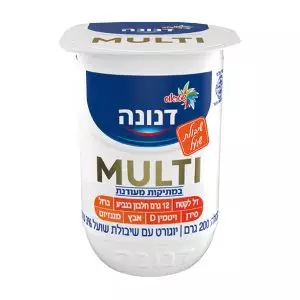 דנונה MULTI יוגורט עם שיבולת שועל במתיקות מעודנת 3% שומן