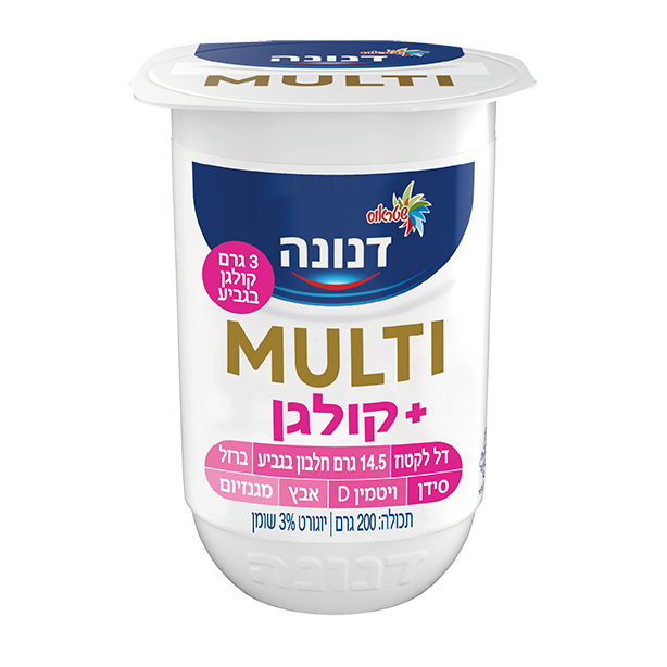 דנונה MULTI יוגורט + קולגן 3% שומן