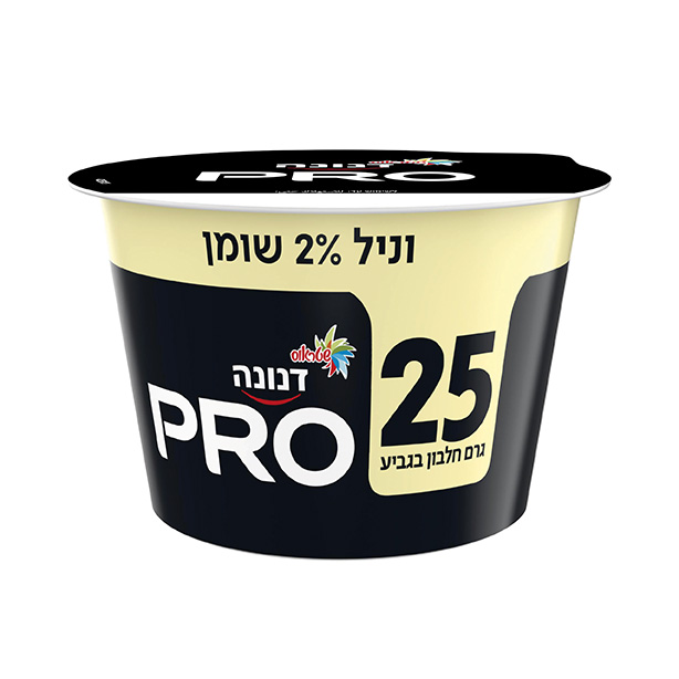 דנונה PRO יוגורט בטעם וניל ללא סוכר 25 גר׳ חלבון 2% שומן